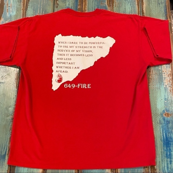 Vintage T Shirt XL Fire Walker Trails Of Fire Jerzees Made In USA Red - Picture 2 of 7
